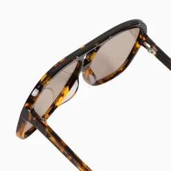 Valley Eyewear Bang - Dark Tortoise with Matte Black Metal Trim/Light Brown Lens