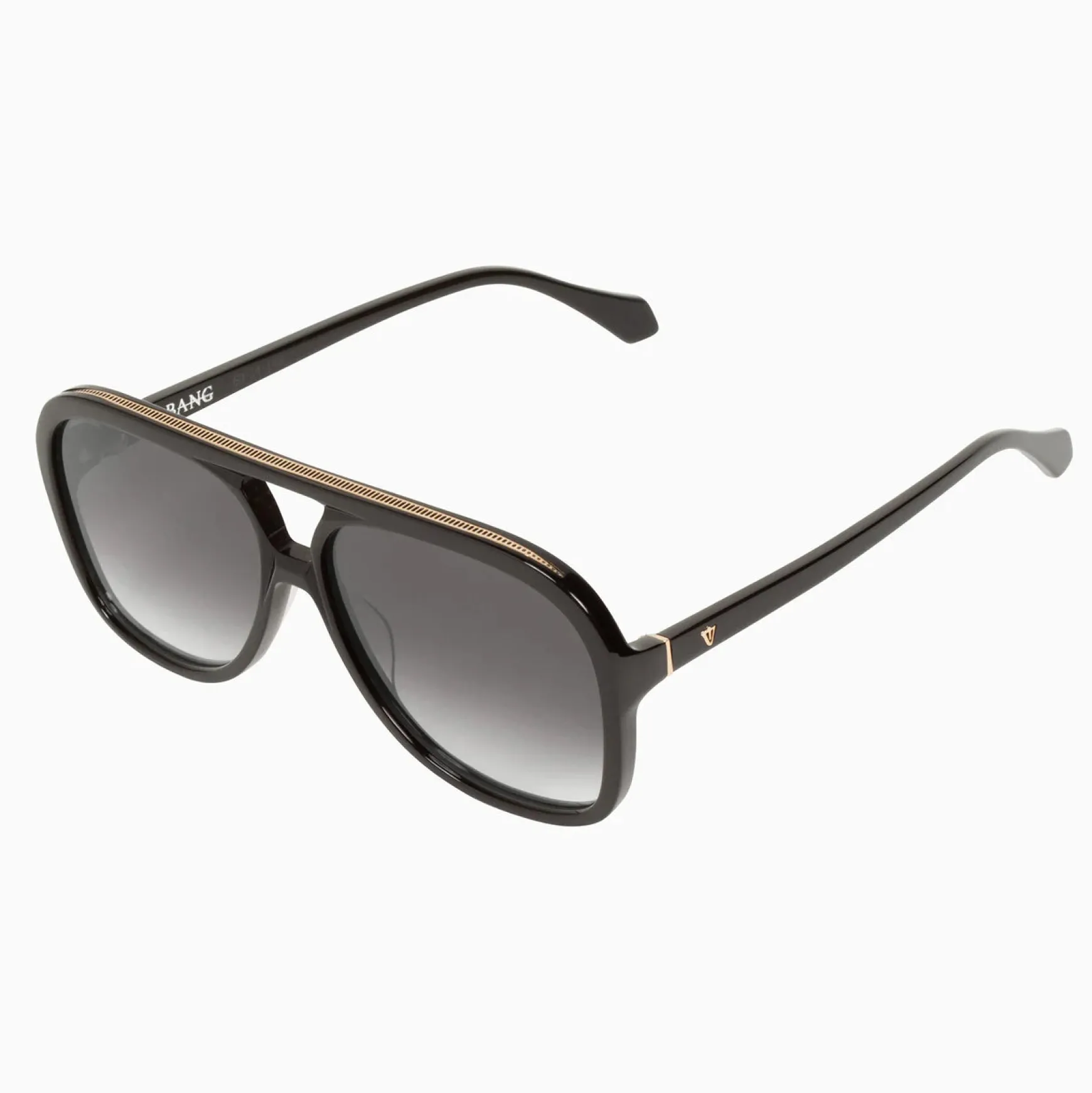 Valley Eyewear Bang - Gloss Black with Matte Black Metal Trim Gradient Lense