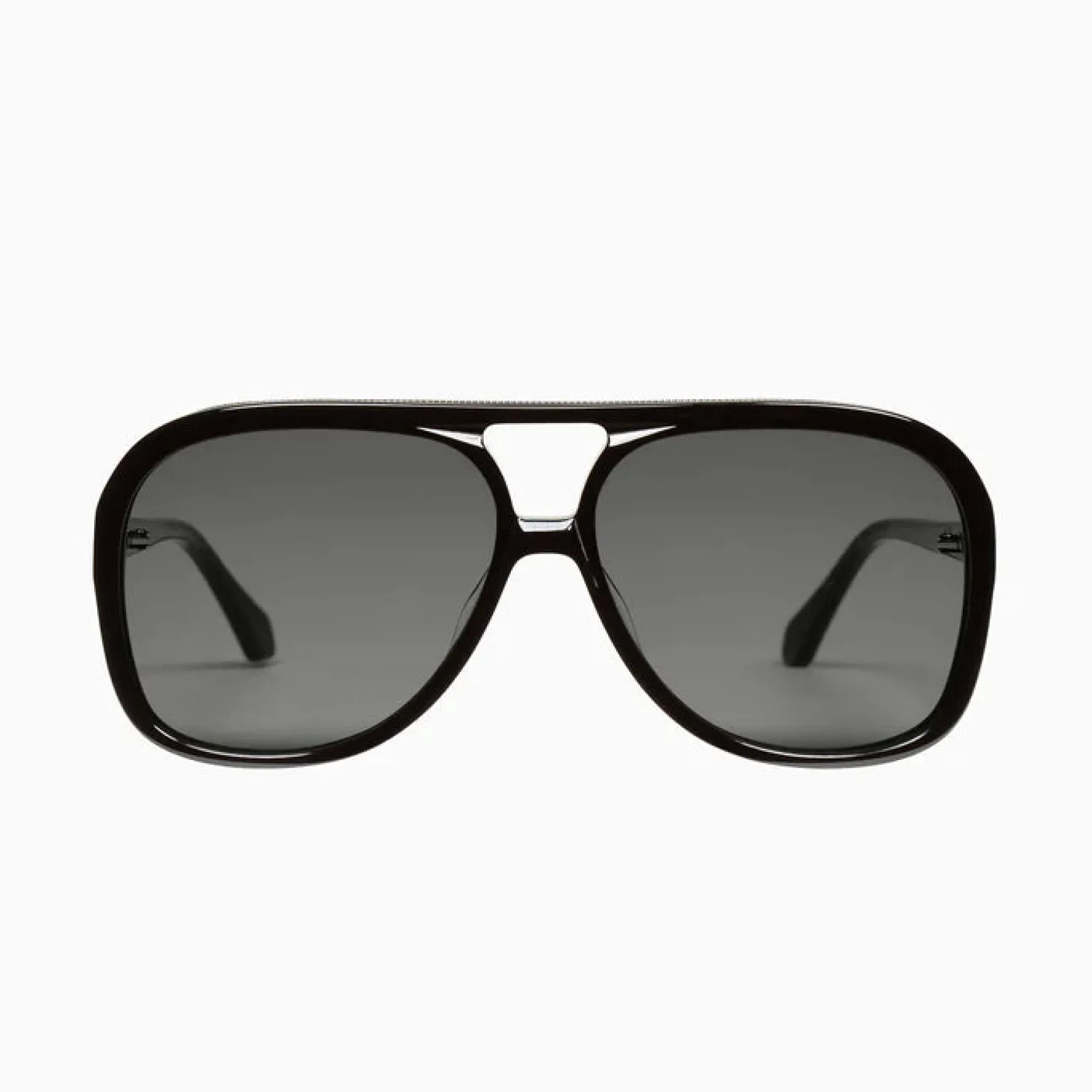 Valley Eyewear Bang - Gloss Black w. Matte Black Metal Trim / Black Lens
