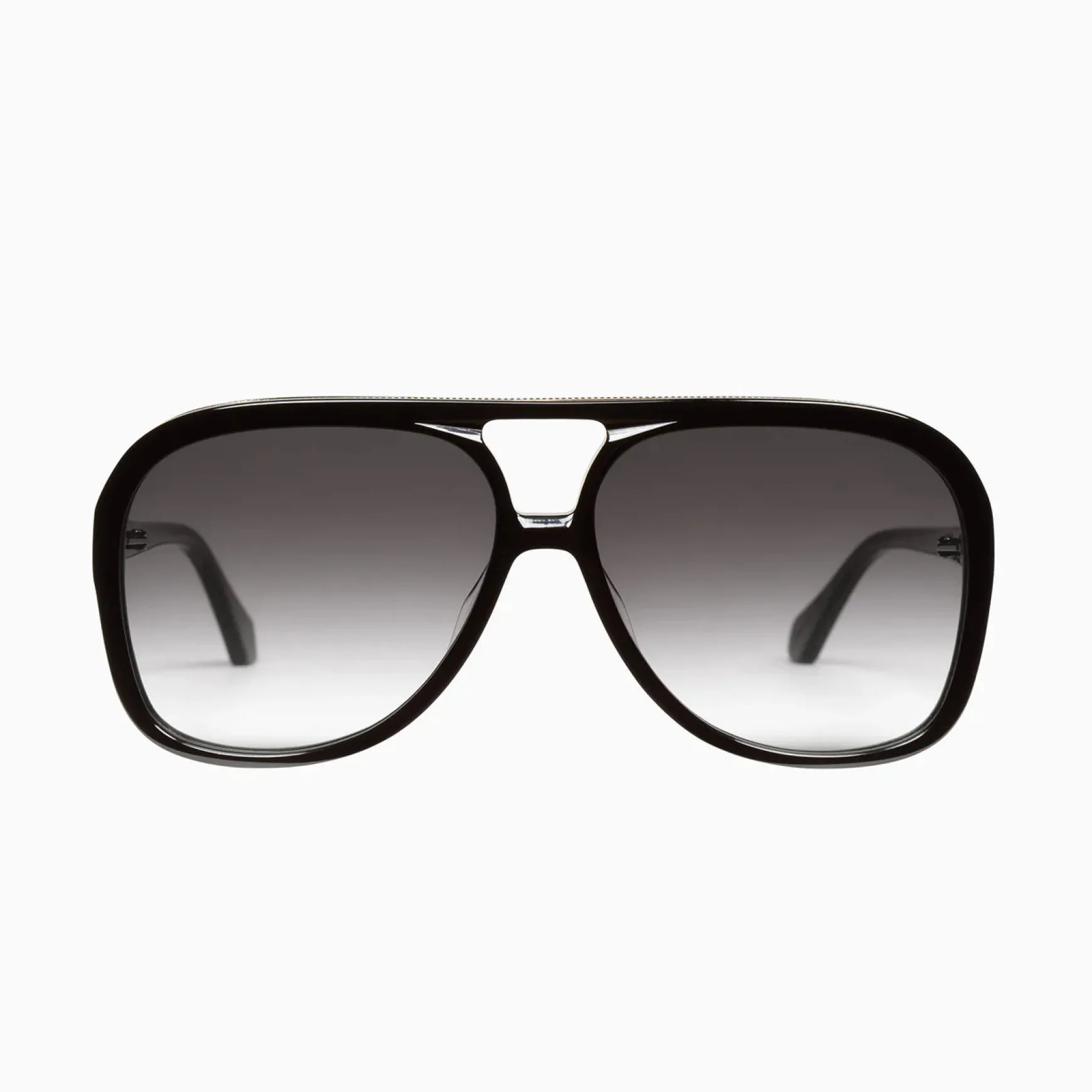 Valley Eyewear Bang - Gloss Black with Matte Black Metal Trim Gradient Lense