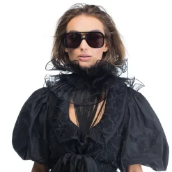 Valley Eyewear Bang - Gloss Black w. Matte Black Metal Trim / Black Lens