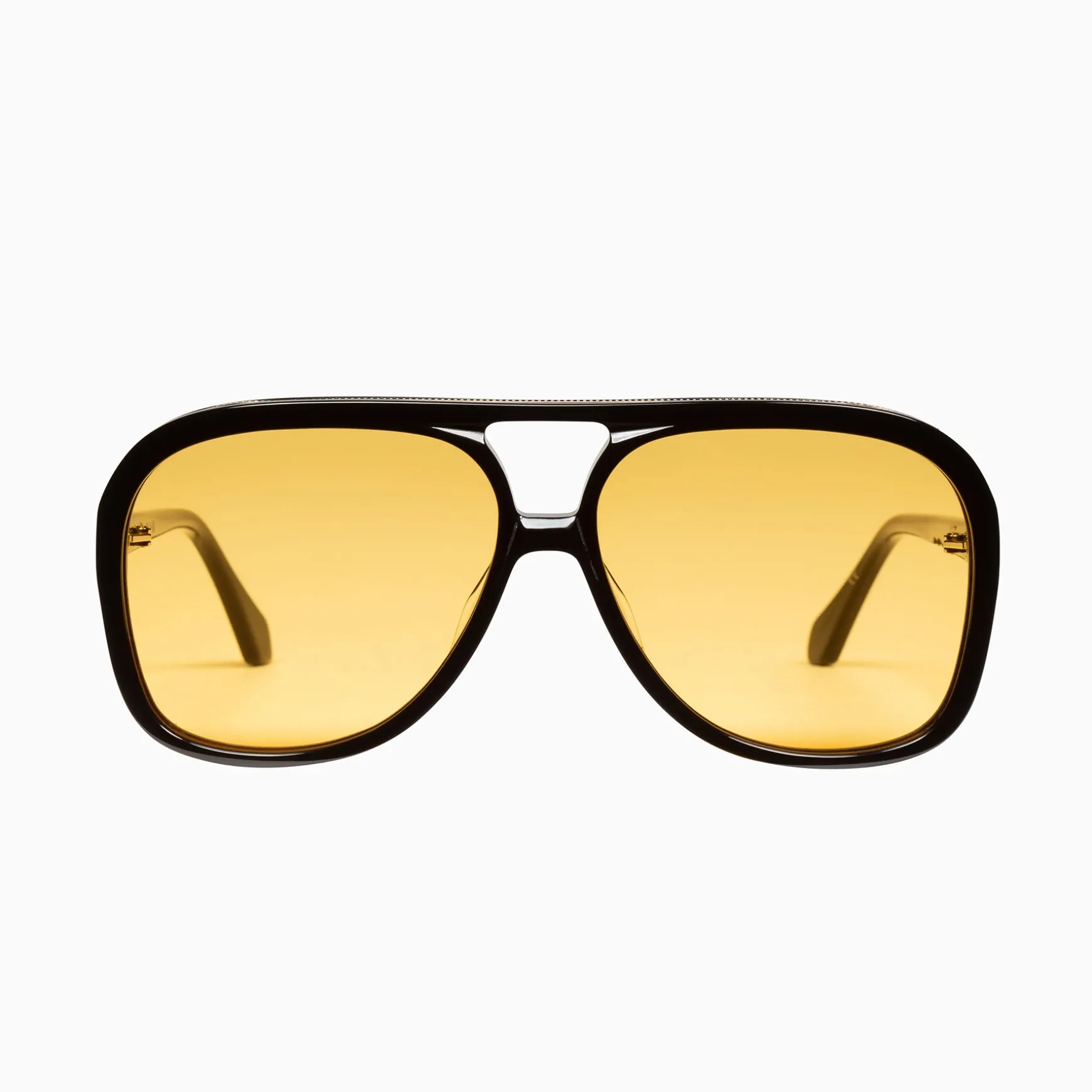 Valley Eyewear Bang - Gloss Black with Gold Metal Trim, Orange Lense Arriving March 15