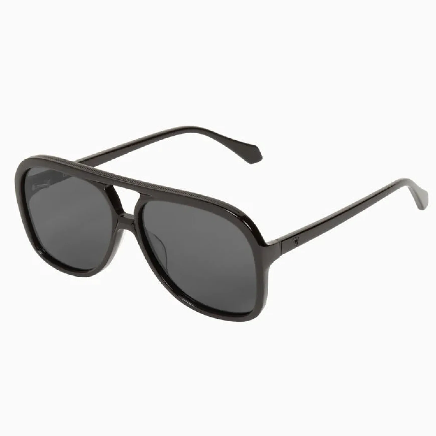 Valley Eyewear Bang - Gloss Black w. Matte Black Metal Trim / Black Lens