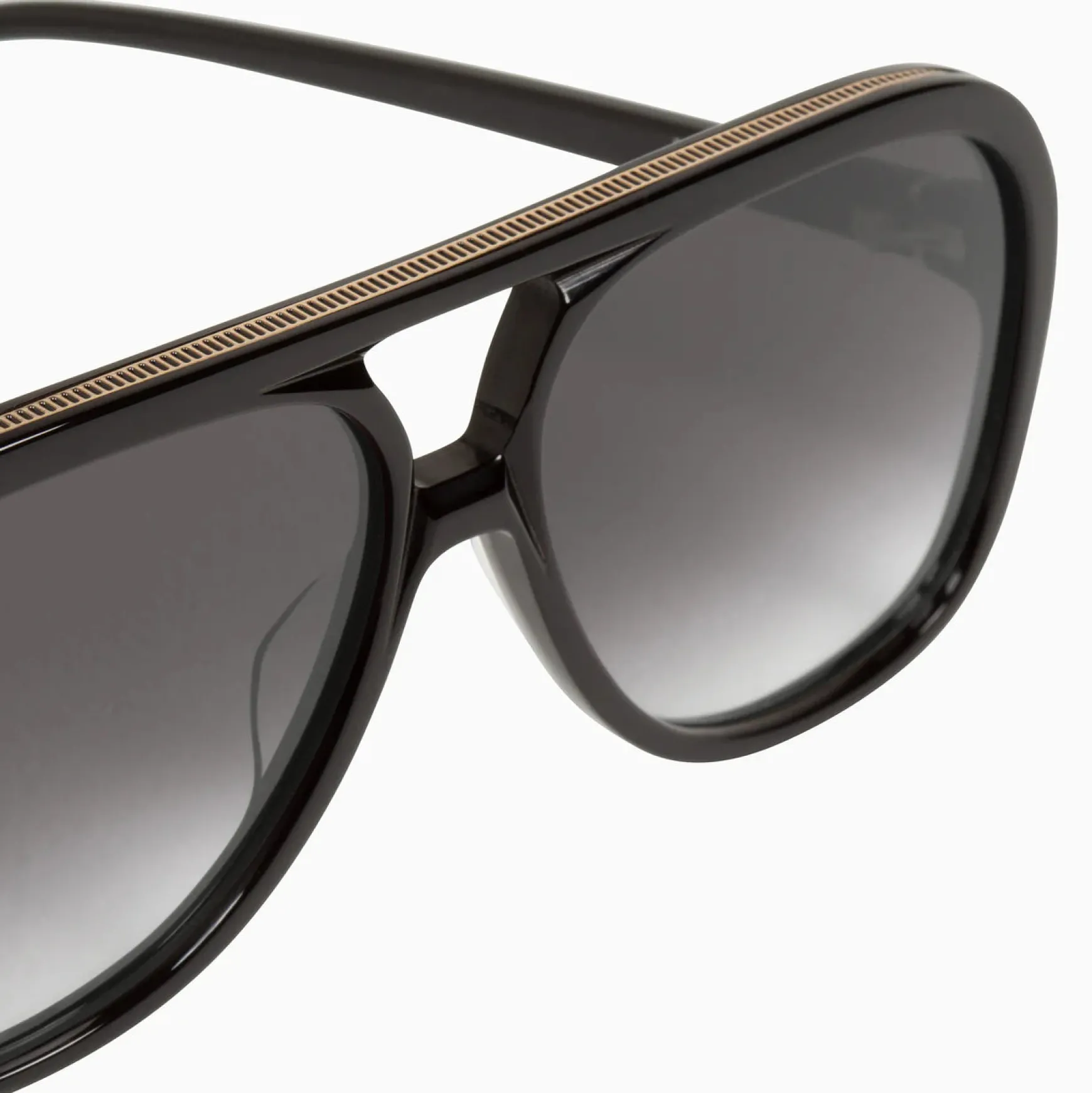 Valley Eyewear Bang - Gloss Black with Matte Black Metal Trim Gradient Lense