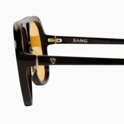 Valley Eyewear Bang - Gloss Black with Gold Metal Trim, Orange Lense Arriving March 15