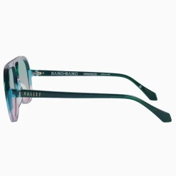 Valley Eyewear Bang Bang - Forest Green Fade To Rose w. Gold Metal / Olive To Rose Gradient Lens