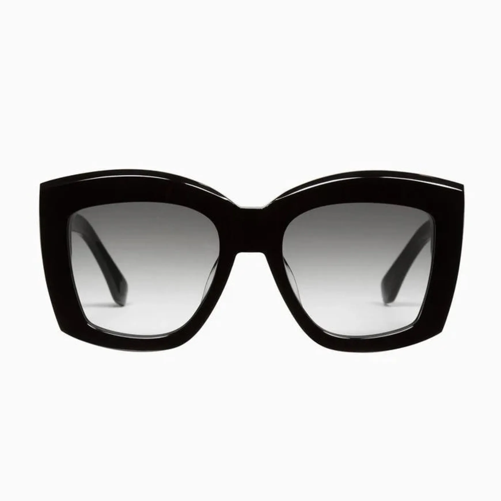 Valley Eyewear Coltrane - Gloss Black with Gold Metal Trim / Black Gradient Lens