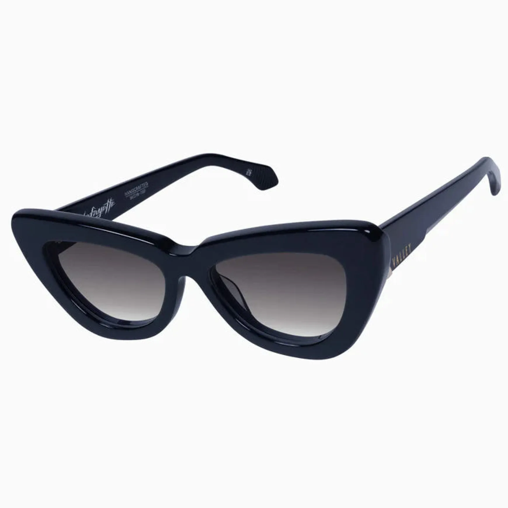 Valley Eyewear Lafayette - Gloss Black w Gold Metal/Black Gradient Lens