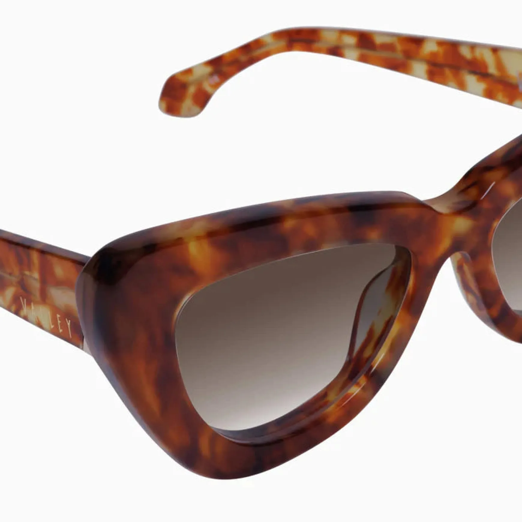 Valley Eyewear Lafayette - Maple Tort w. Gold Metal / Brown Gradient Lens