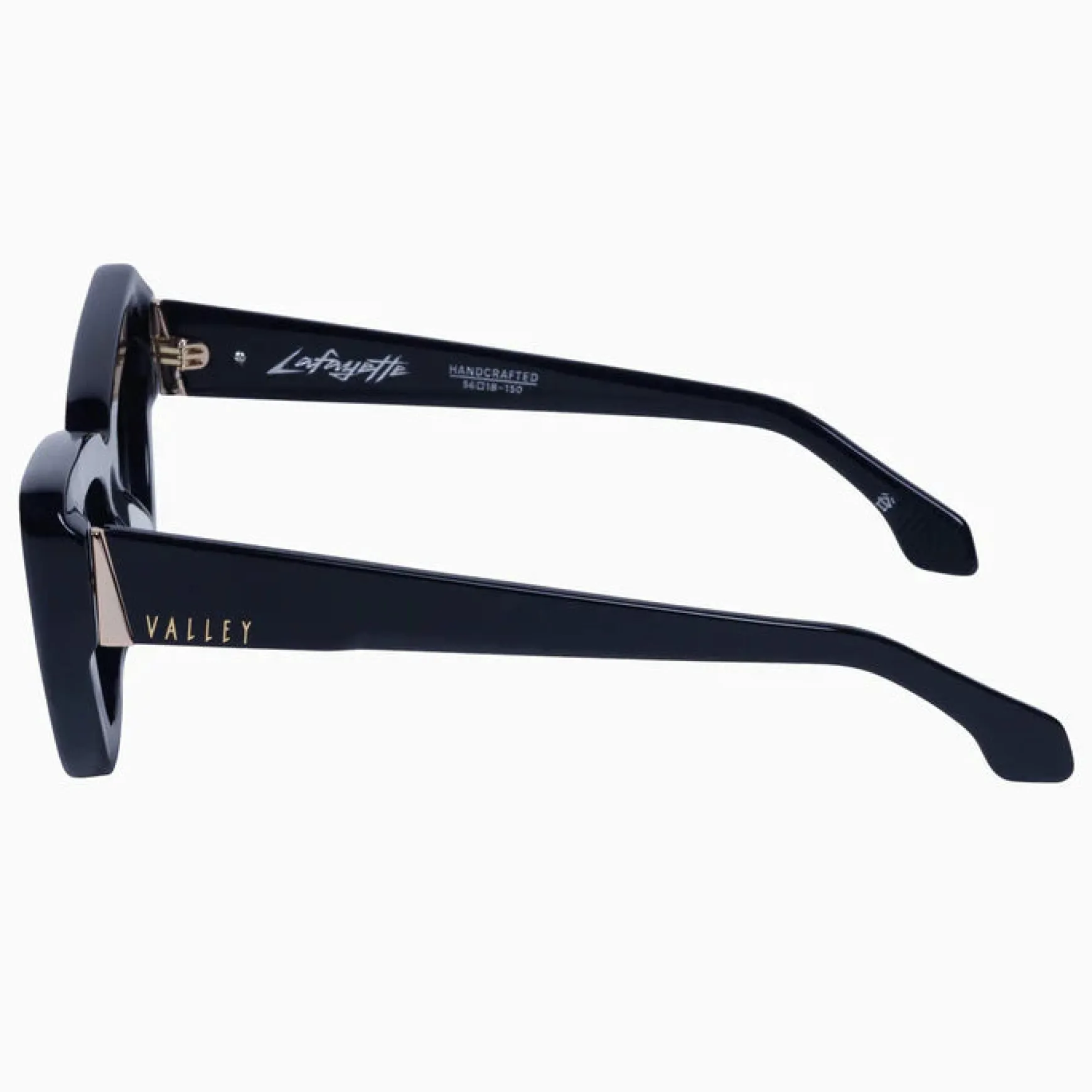 Valley Eyewear Lafayette - Gloss Black w Gold Metal/Black Gradient Lens
