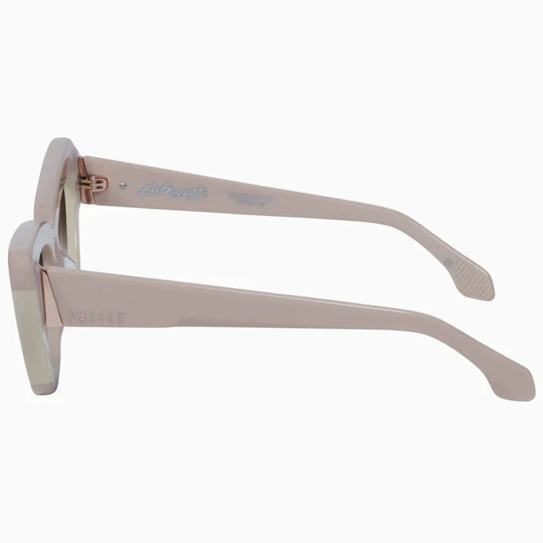 Valley Eyewear Lafayette - Light Tan Biege Splice w. Rose Gold Metal / Brown Gradient Lens