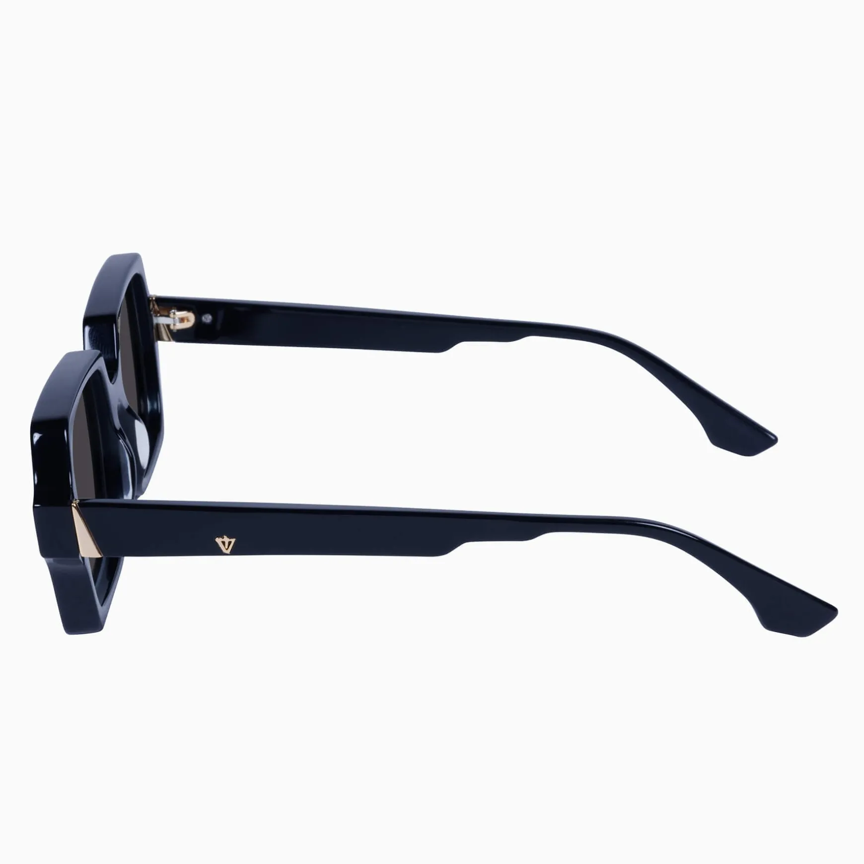 Valley Eyewear Liberty - Gloss Black with Gold Metal Trim