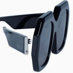 Valley Eyewear Monolith - Black Gloss with Silver Metal Trim
