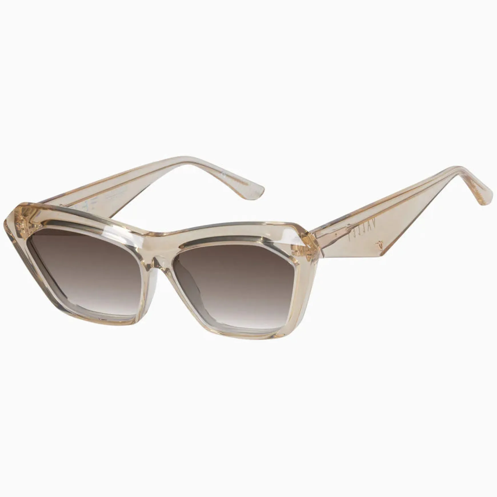 Valley Eyewear Piaf - Champagne w. Gold Metal / Brown Gradient Lens