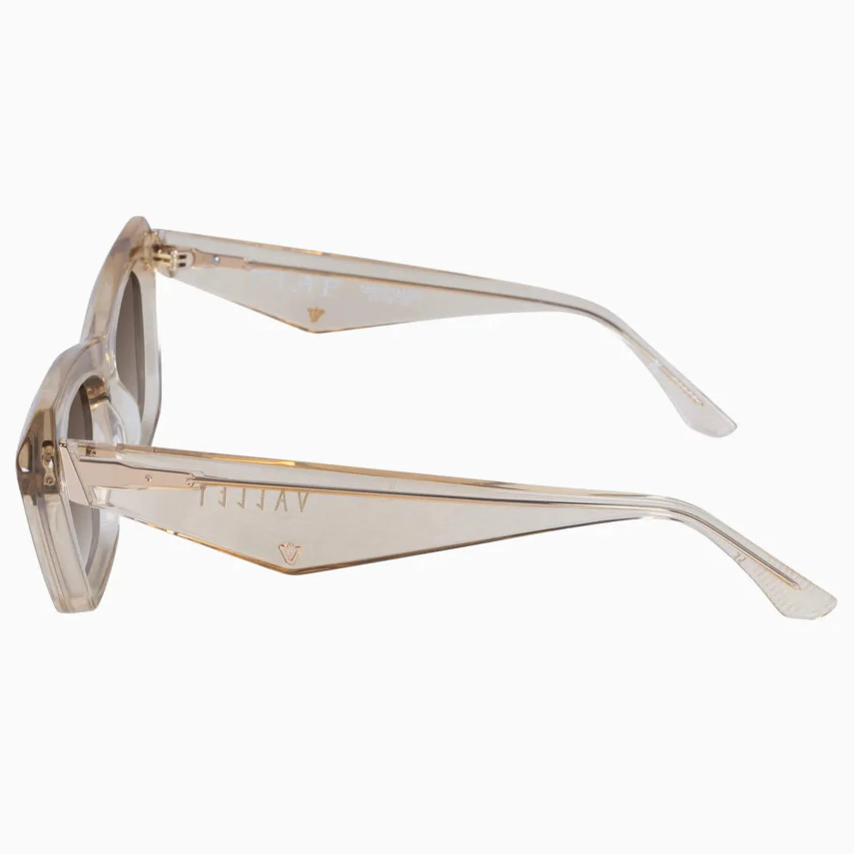 Valley Eyewear Piaf - Champagne w. Gold Metal / Brown Gradient Lens