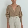 Viktoria & Woods Hart Merino Cardigan - Wicker Marl