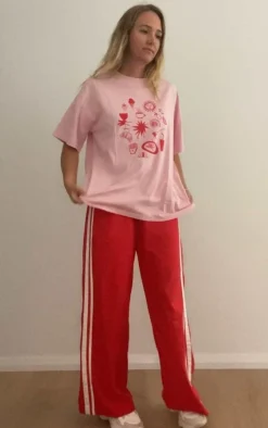 Zaziba A Few Of My Favourite Things Tee - Pink with Red