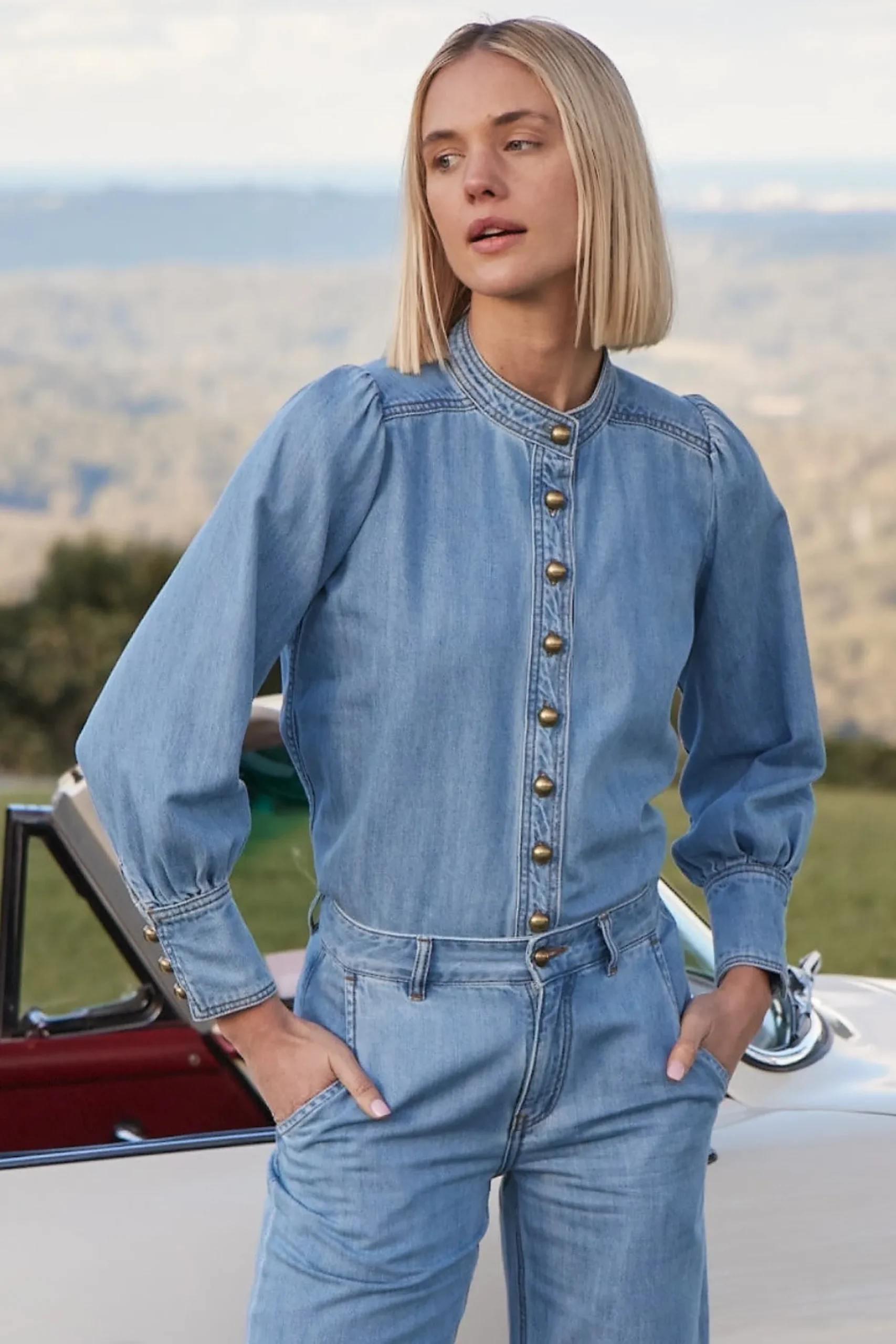 Zoe Kratzmann Hanker Top - Light Washed Denim
