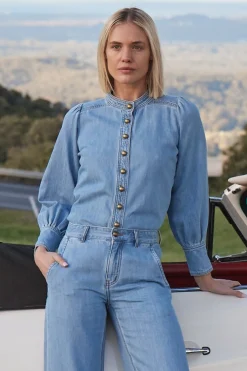 Zoe Kratzmann Hanker Top - Light Washed Denim